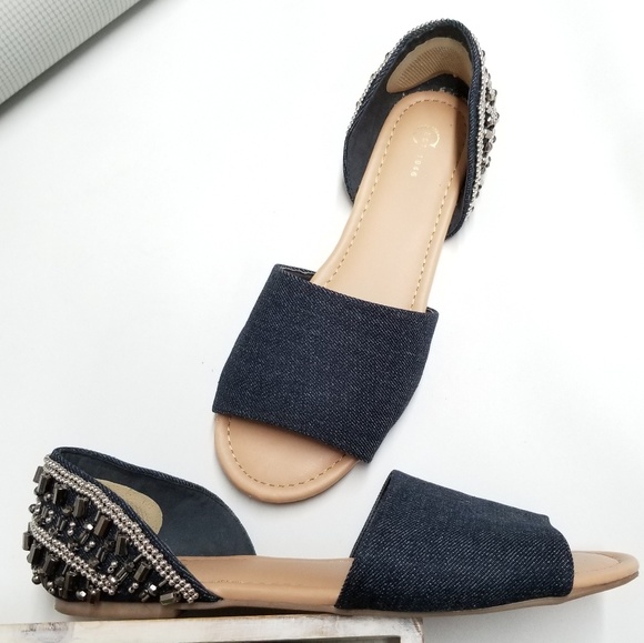 Cato Shoes - C EST. 1946 Denim Embellished Flats